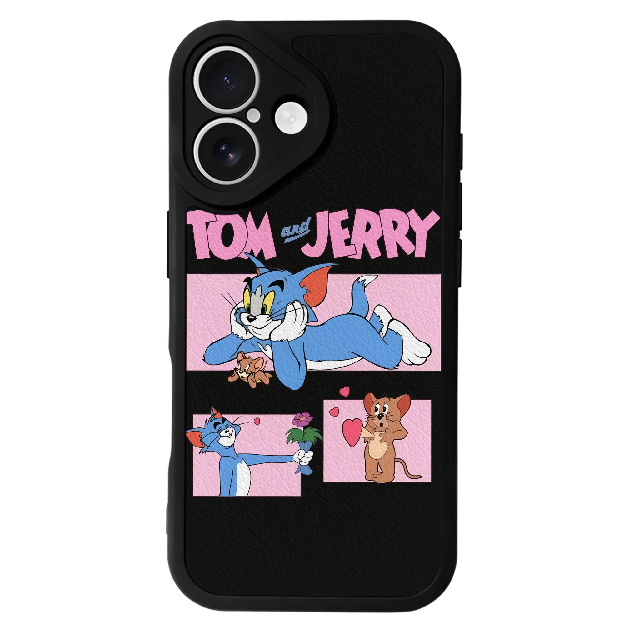 トムとジェリー グッズ ジェリー - IPhone 16シリーズ対応 ・ シリコンスマホケース ・ レザー調 ・ 高精度フィット ・ 耐衝撃 ・ ワイヤレス充電対応 ・ 精密カット